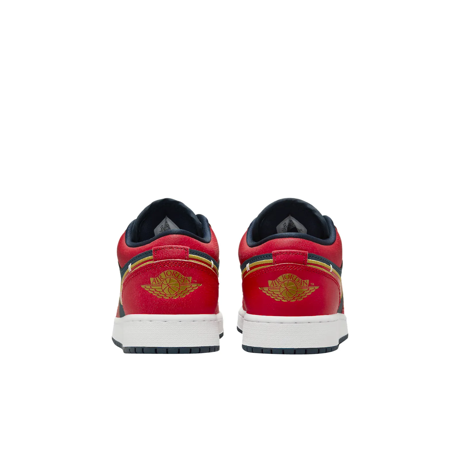 AIR JORDAN 1 LOW SE GS - ARMORY NAVY/SPORT RED-METALLIC GOLD