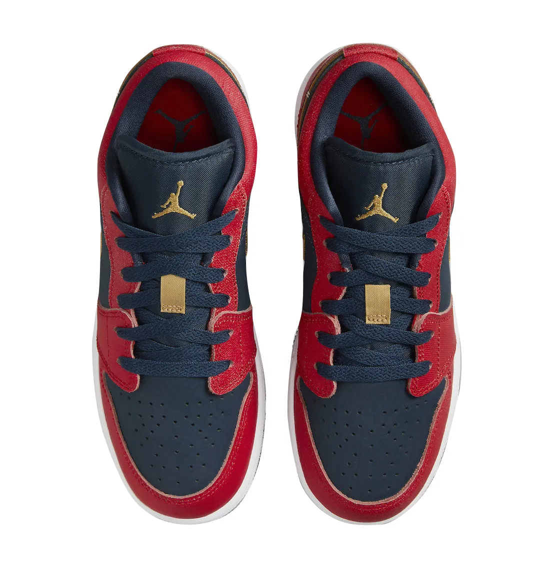 AIR JORDAN 1 LOW SE GS - ARMORY NAVY/SPORT RED-METALLIC GOLD
