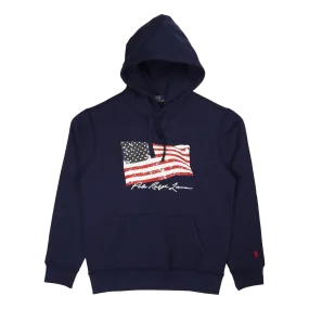 American Flag Fleece Hoodie Newport Navy