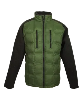 ASHORE MENS DOWN AND SWEATER SOFTSHELL HYBRID JACKETS IN OLIVE