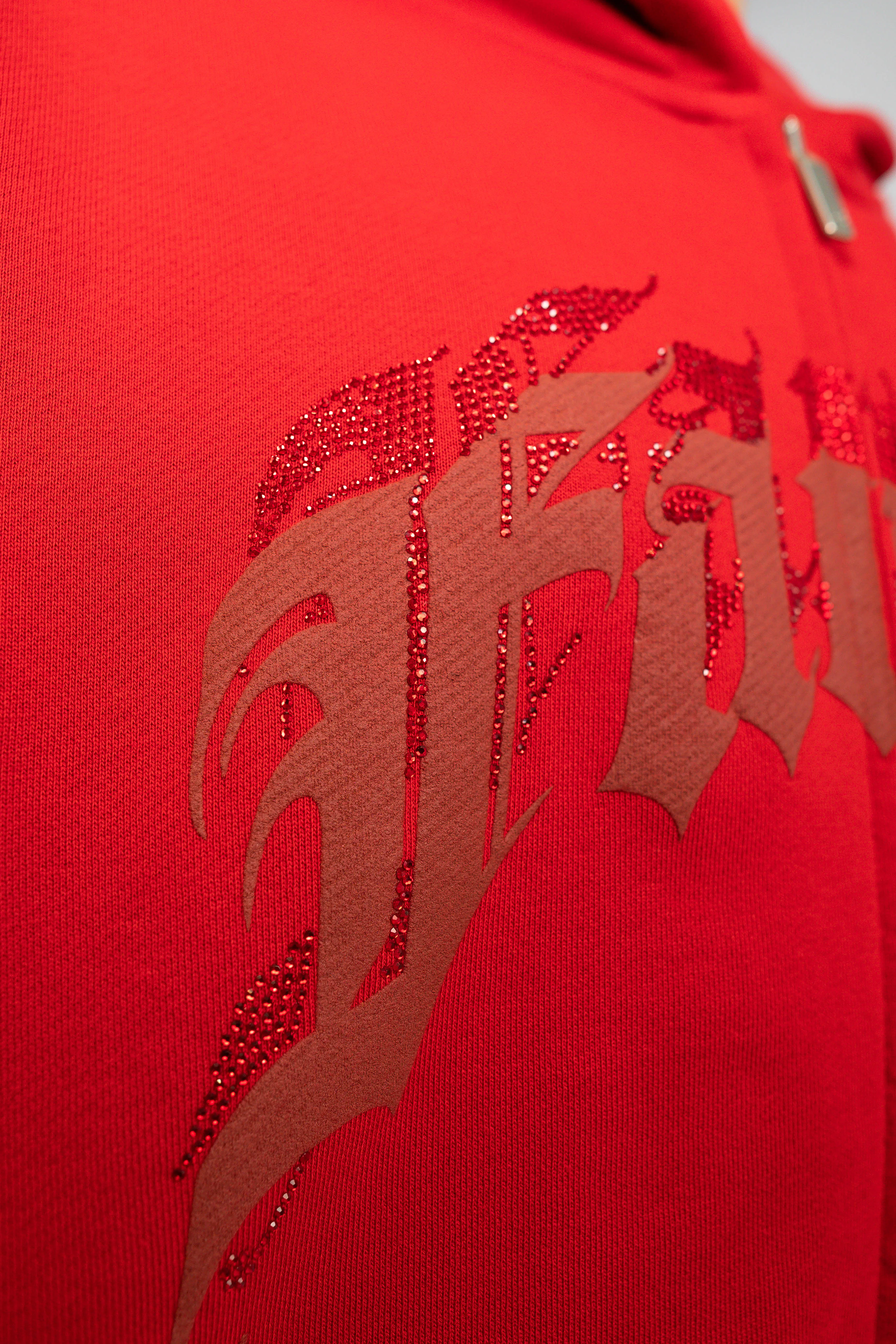 AVES RHINESTONE RED FRONTZIP