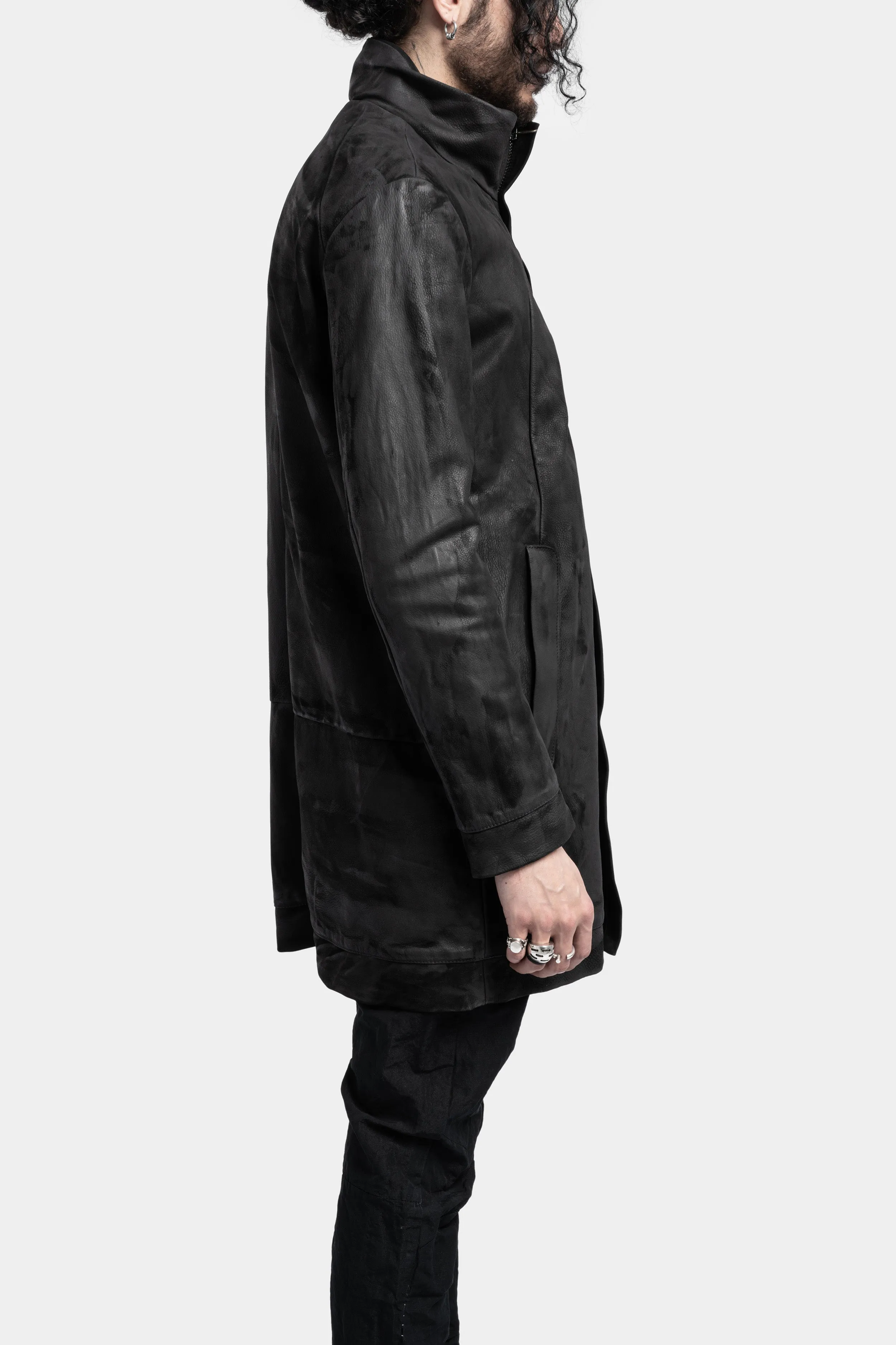 Long leather jacket