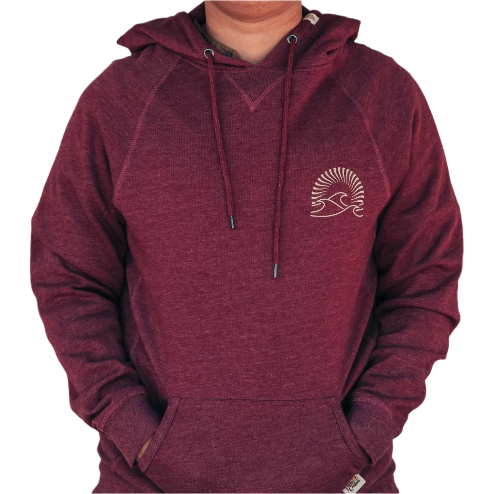 Pacific Creations "Tri Wave" Men's Hoodie- Burgundy