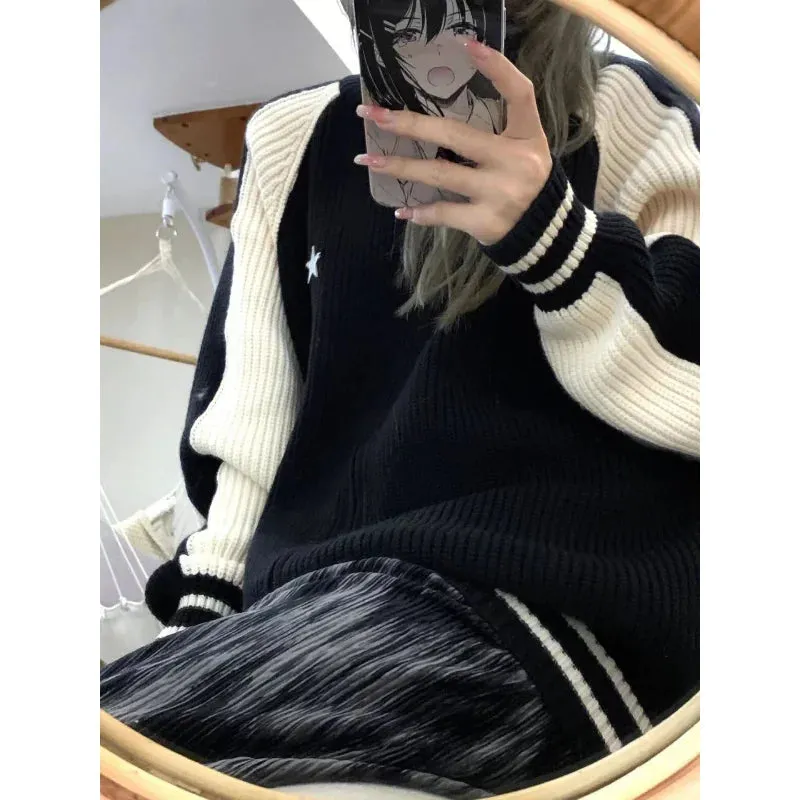 Stylish Knitted Sweater With Zipper