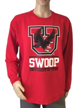 Utah Utes Badger Sport Red Long Sleeve Crew Neck Pullover Sweatshirt (L)